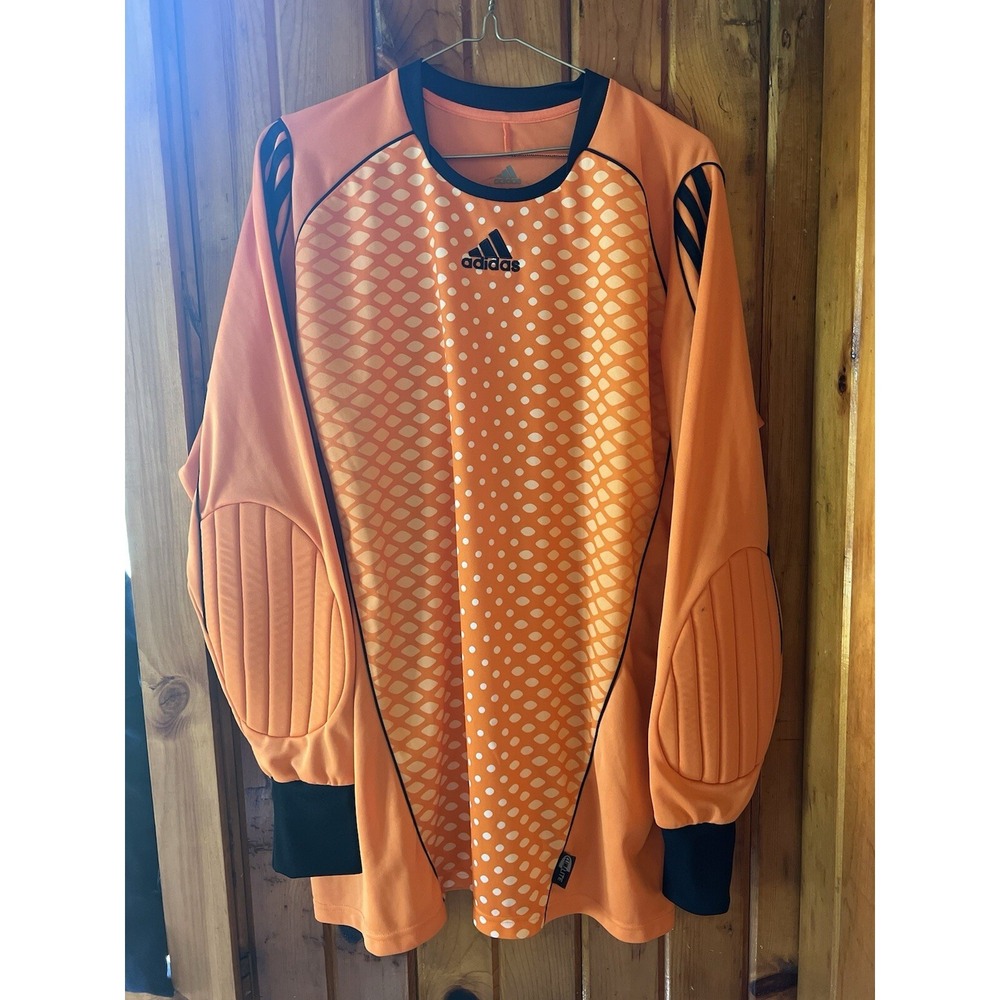 Adidas Clima365 Goalkeeper Jersey Orange Black Padded Soccer‎ Rebels Mens Large